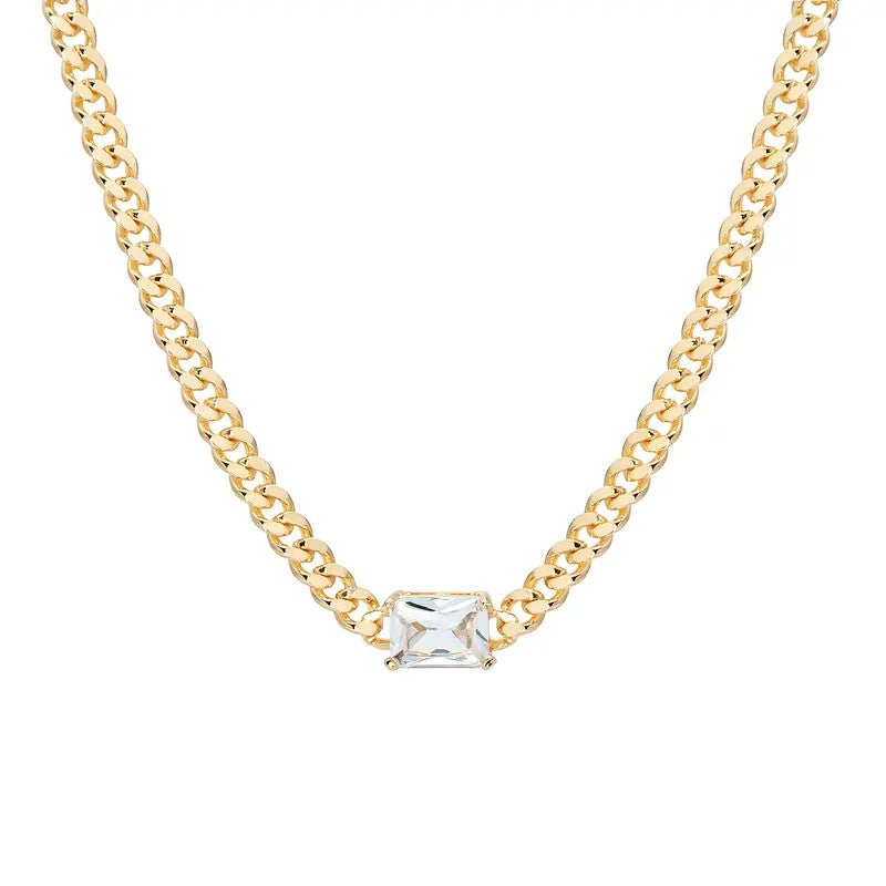 Classy Baguette CZ Cuban Link Necklace