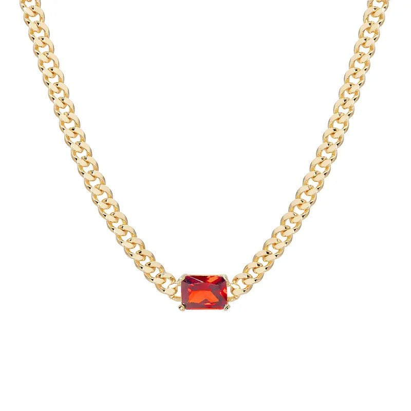 Classy Baguette CZ Cuban Link Necklace