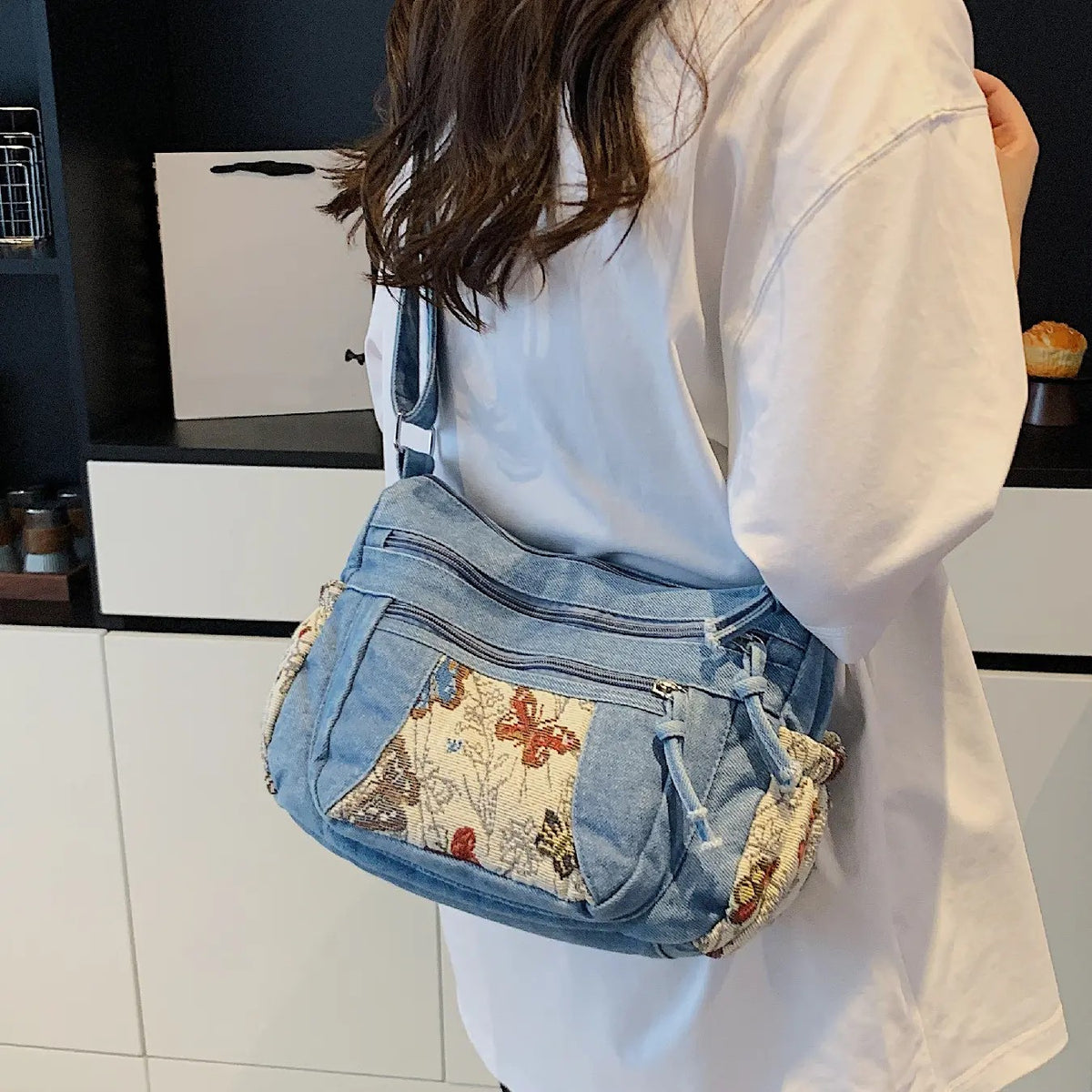 Boho Butterfly Patchwork Crossbody Bag