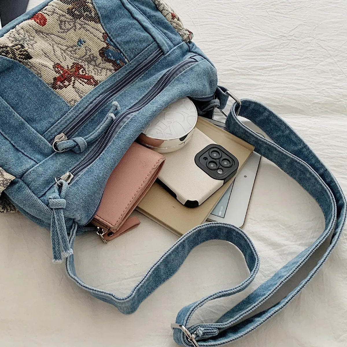 Boho Butterfly Patchwork Crossbody Bag