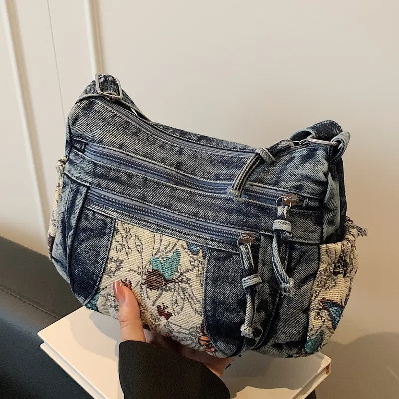Boho Butterfly Patchwork Crossbody Bag