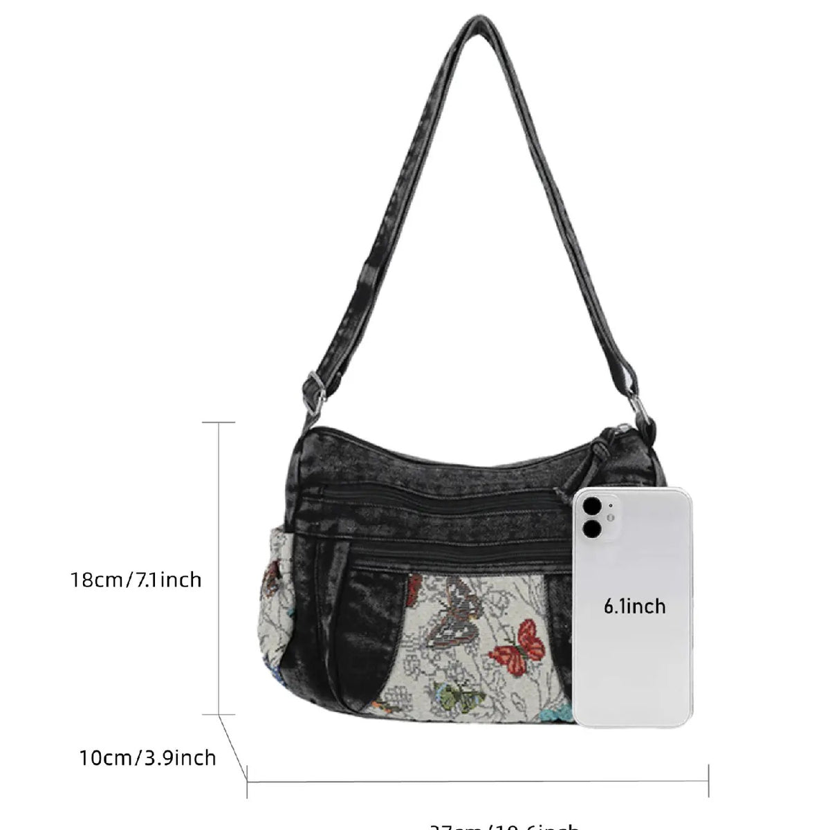 Boho Butterfly Patchwork Crossbody Bag