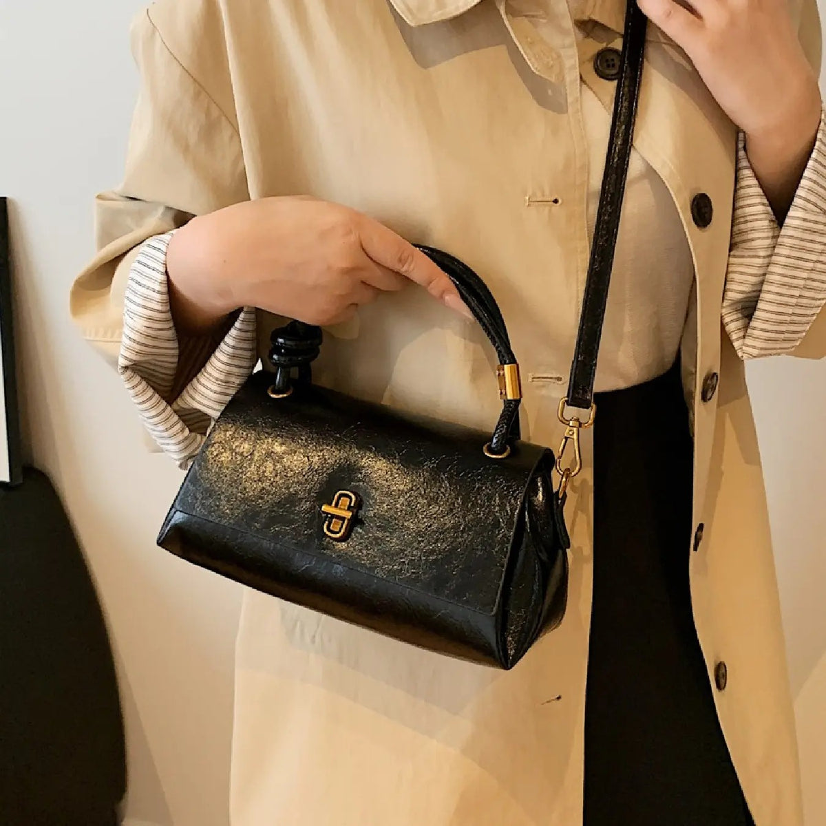 Elegant Vintage Mini Satchel Bag