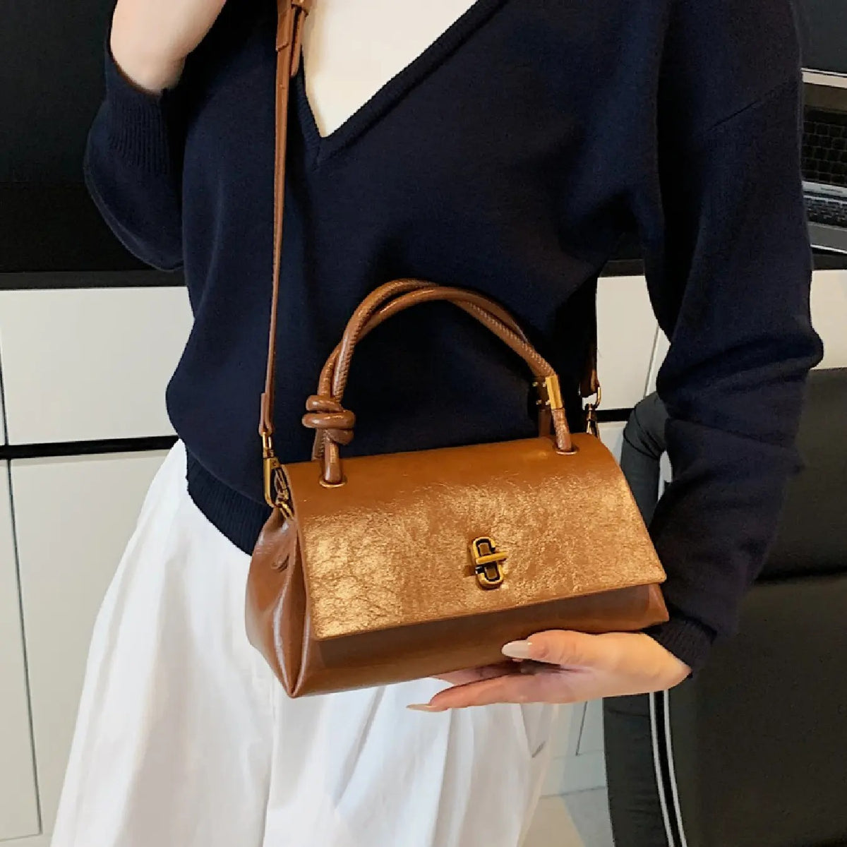 Elegant Vintage Mini Satchel Bag