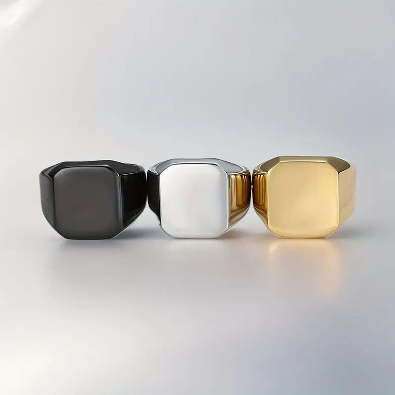 Classy Geometric Square Signet Ring
