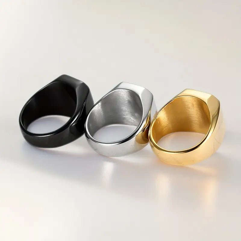 Classy Geometric Square Signet Ring