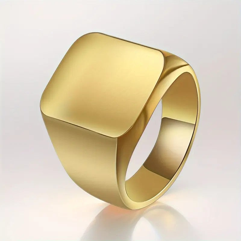 Classy Geometric Square Signet Ring