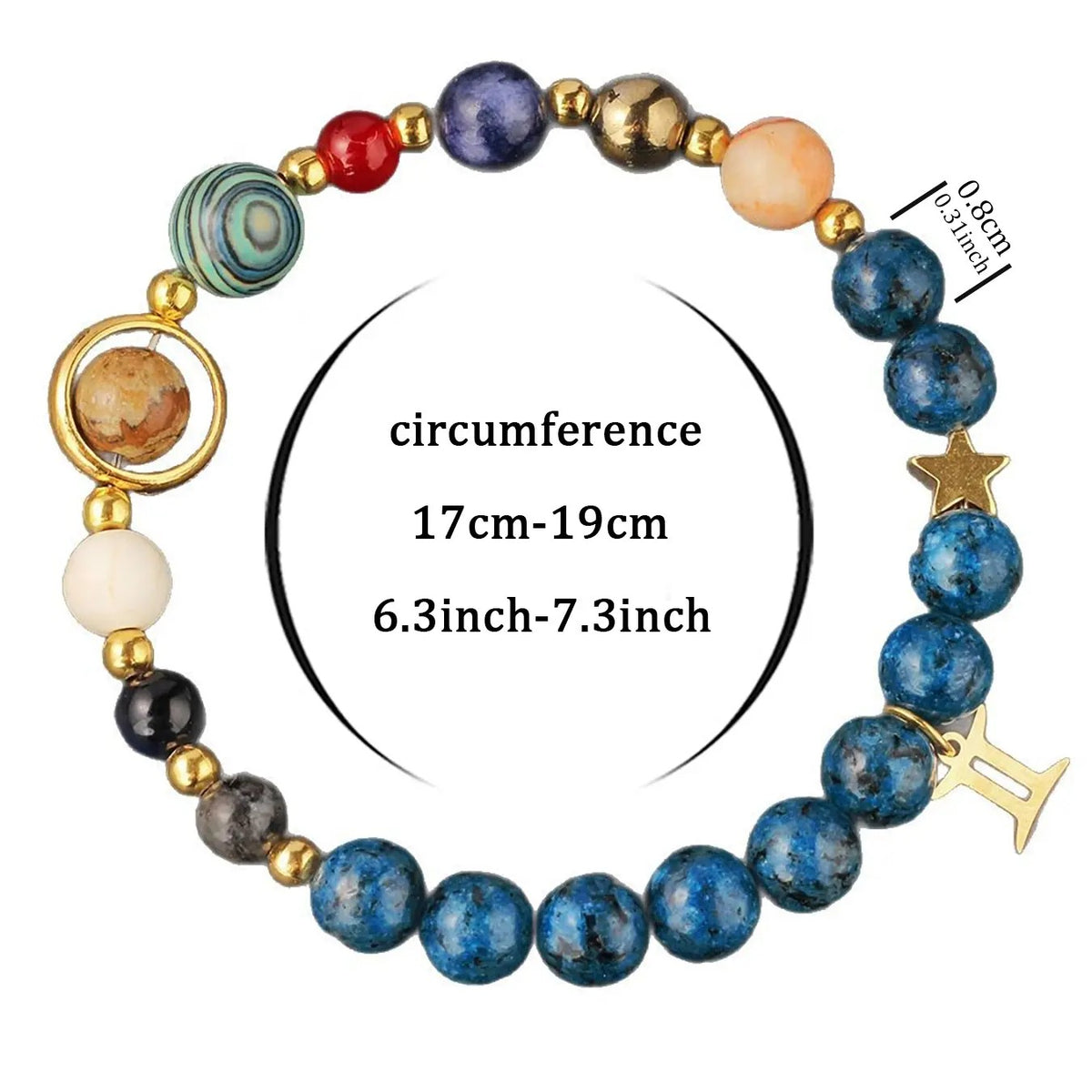 Boho Aries Zodiac Stone Beaded Bracelet