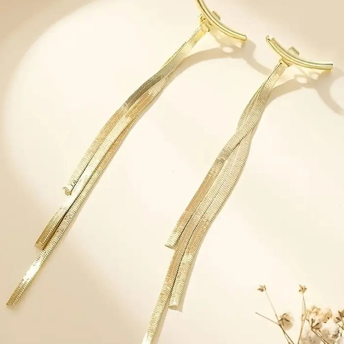 Elegant Linear Tassel Drop Earrings