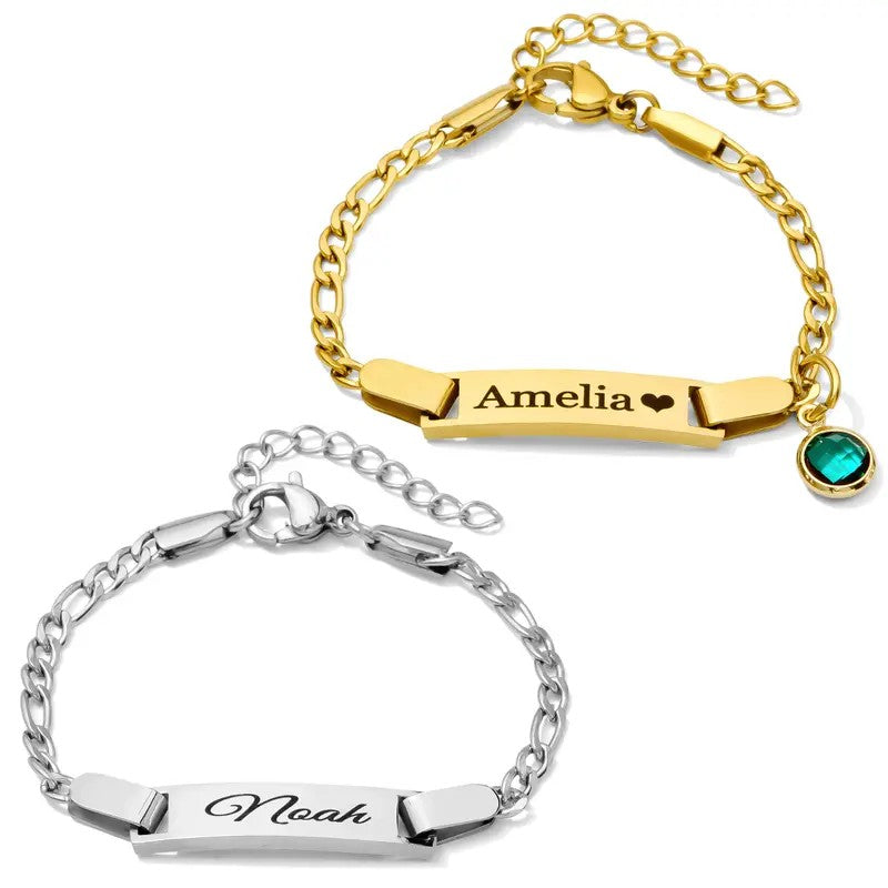 14k Elegant Custom Nameplate Bracelet