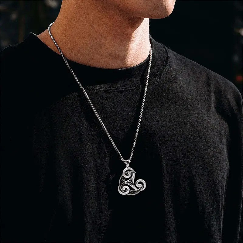 Elegant Celtic Knot Triangle Necklace