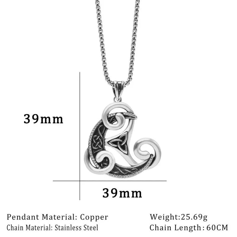 Elegant Celtic Knot Triangle Necklace