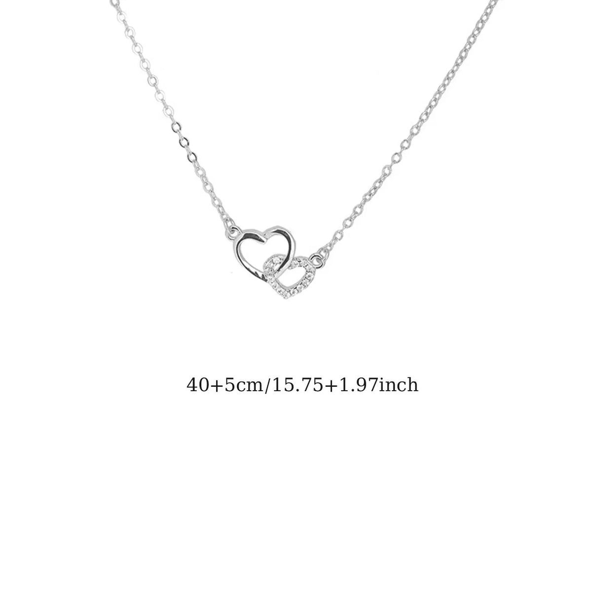 Dainty Interlocking Diamond Heart Necklace