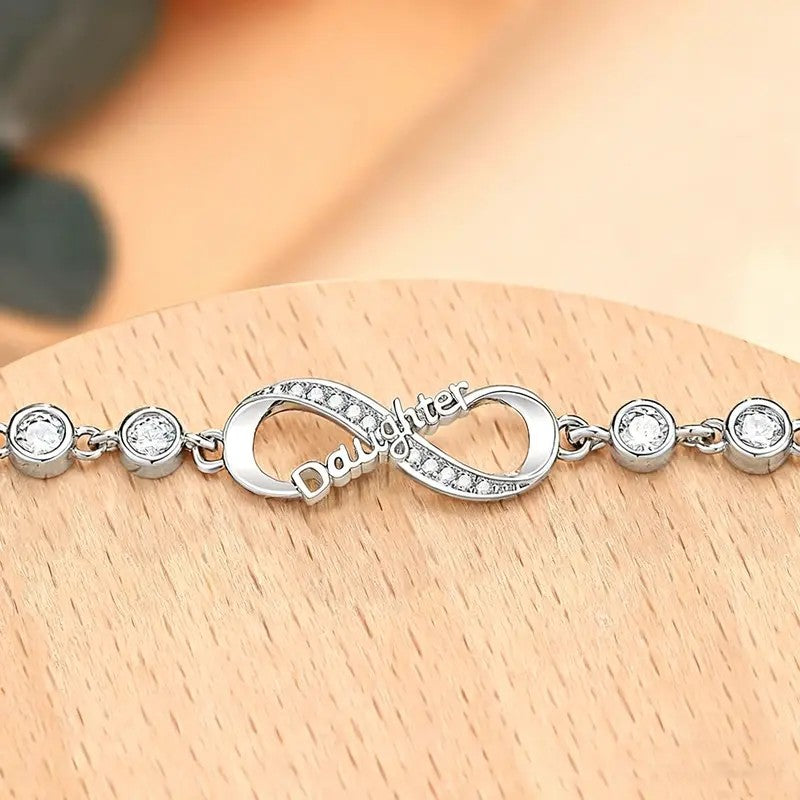 Dainty Daughter Infinity Bracelet