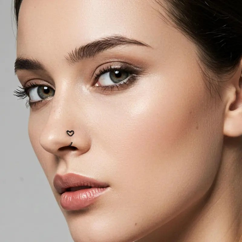 4pc Dainty Heart Nose Ring Set