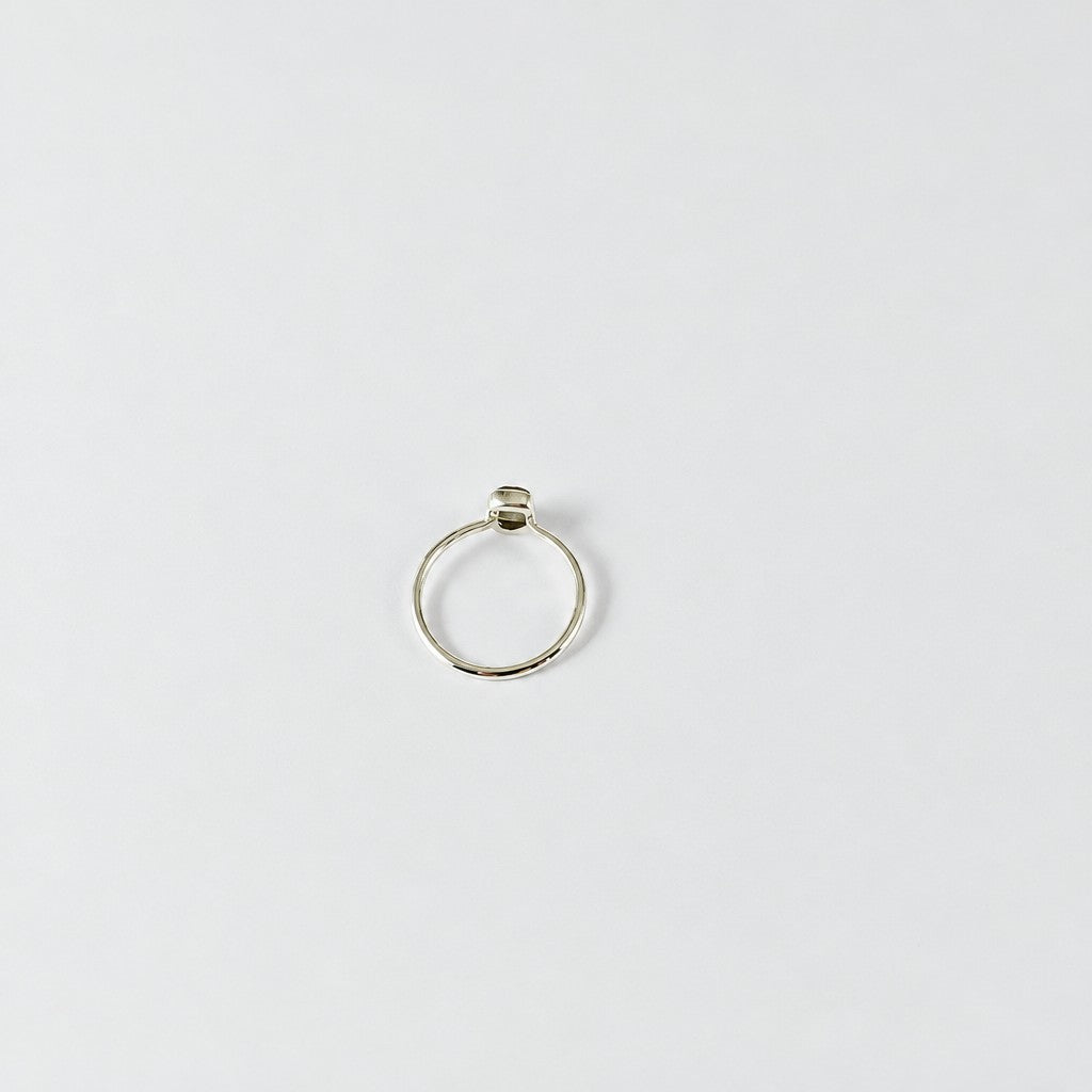 Dainty Moldavite Bezel Ring
