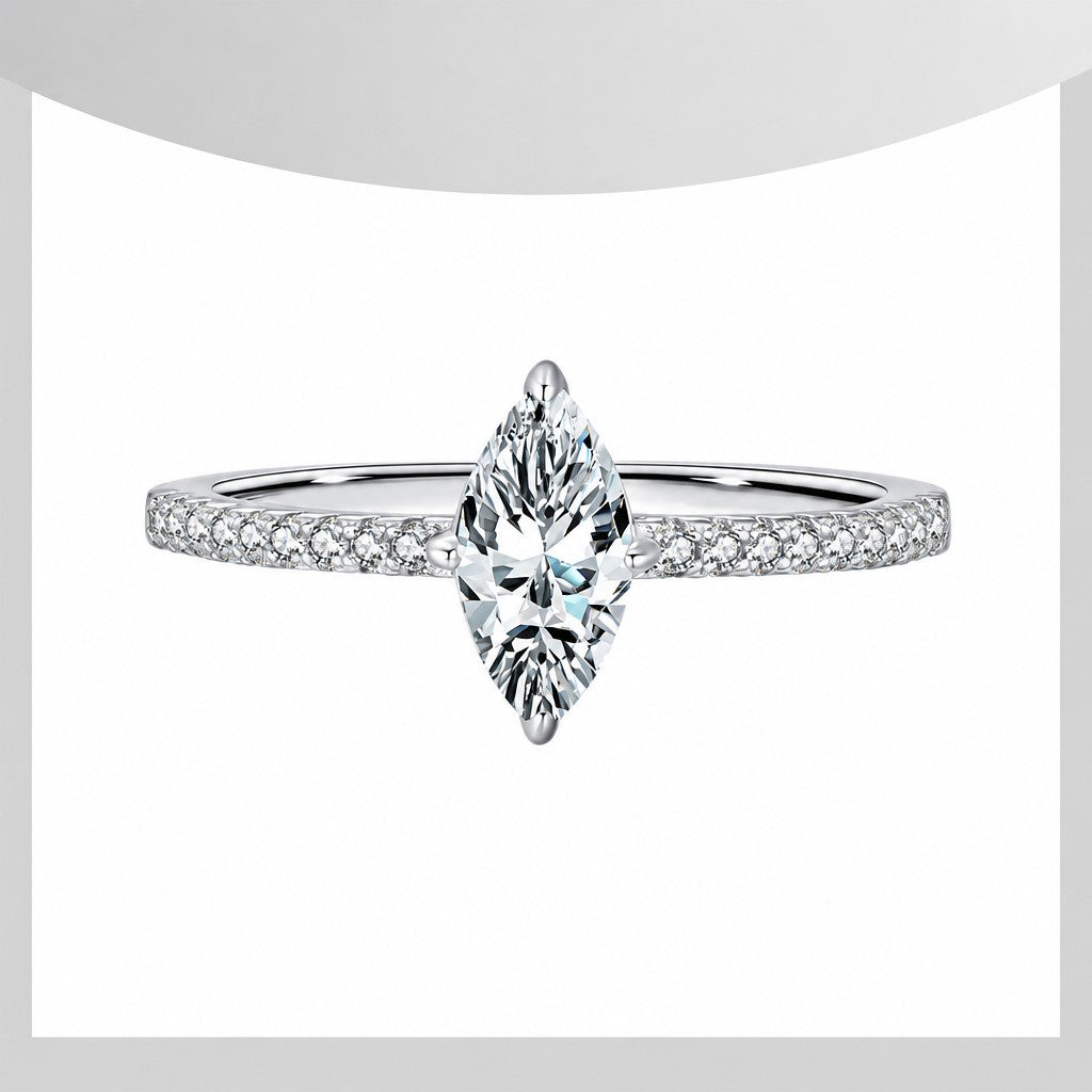 Classy Marquise Pave Open Ring