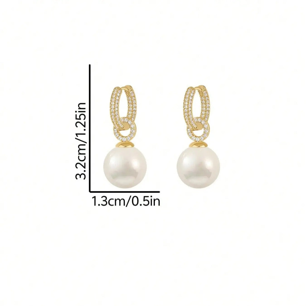 Elegant Faux Pearl Hoop Earrings
