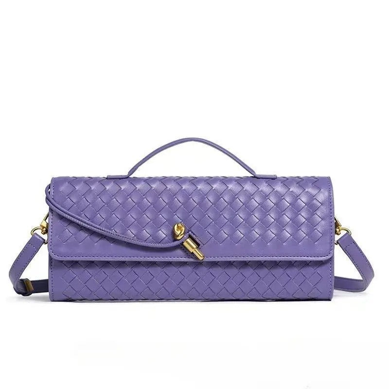 Elegant Woven Leather Evening Clutch