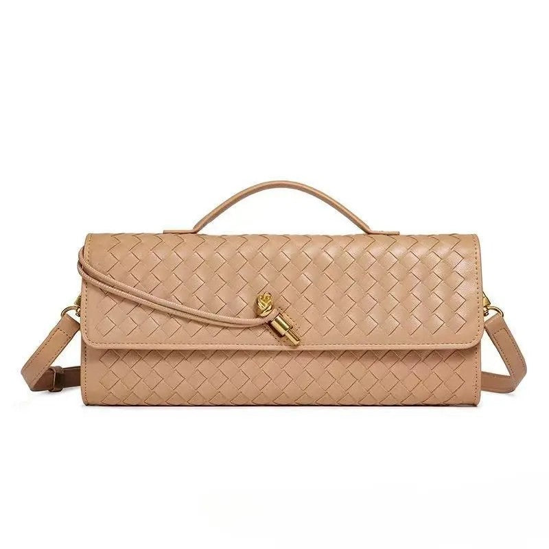 Elegant Woven Leather Evening Clutch