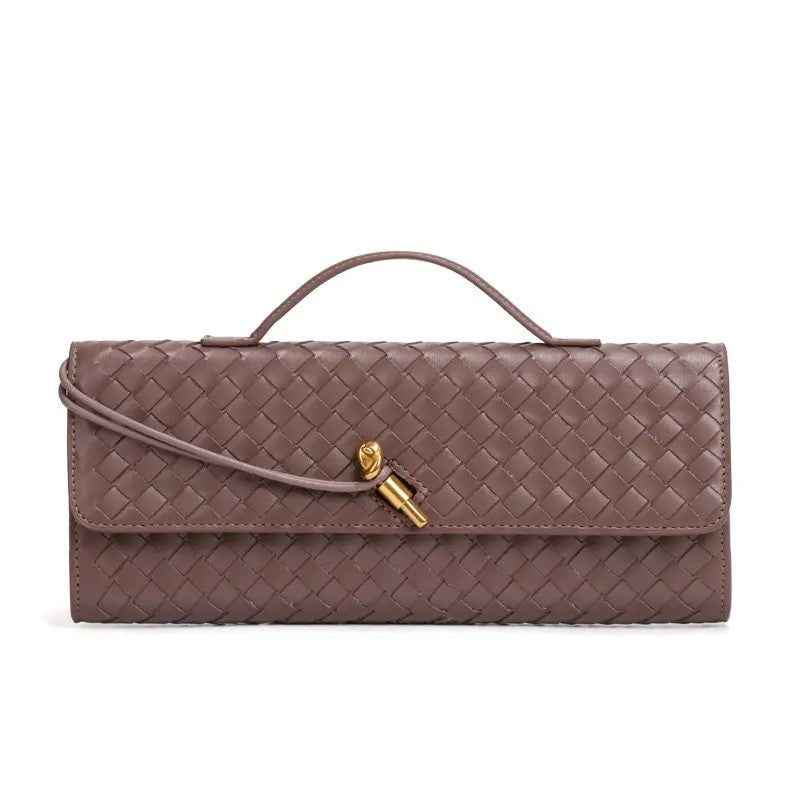 Elegant Woven Leather Evening Clutch