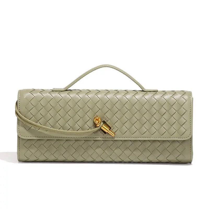 Elegant Woven Leather Evening Clutch
