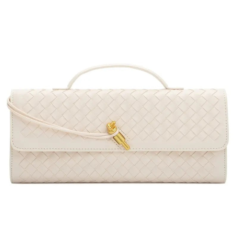 Elegant Woven Leather Evening Clutch