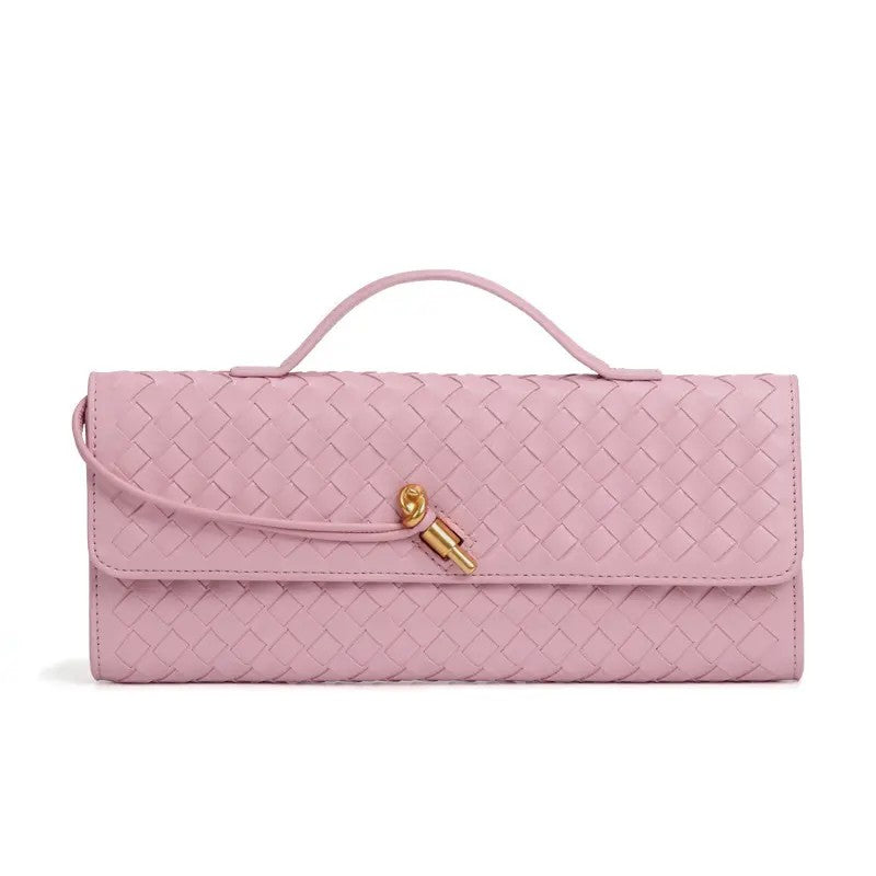 Elegant Woven Leather Evening Clutch