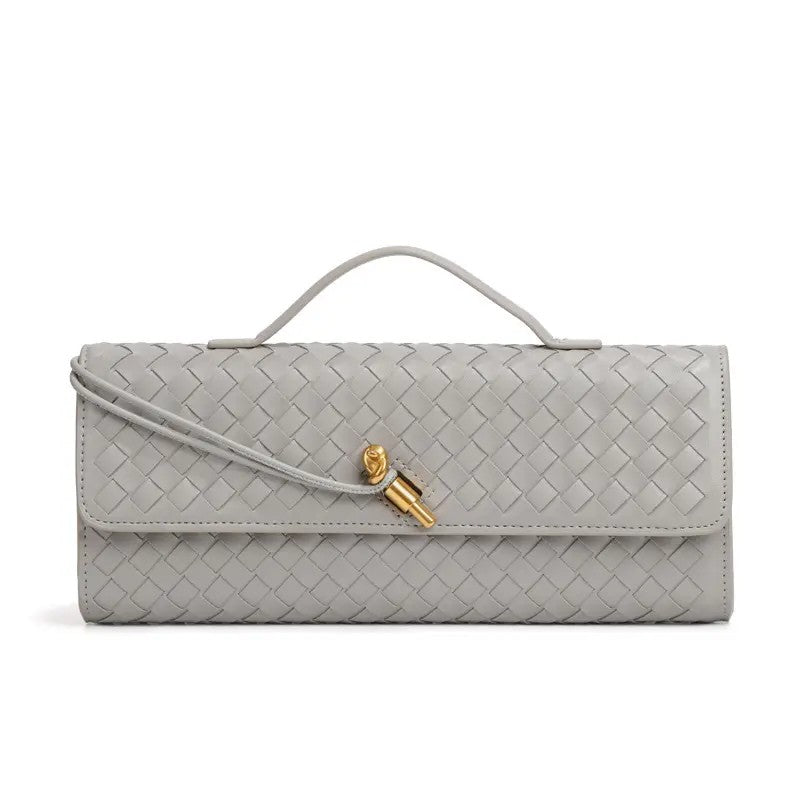 Elegant Woven Leather Evening Clutch