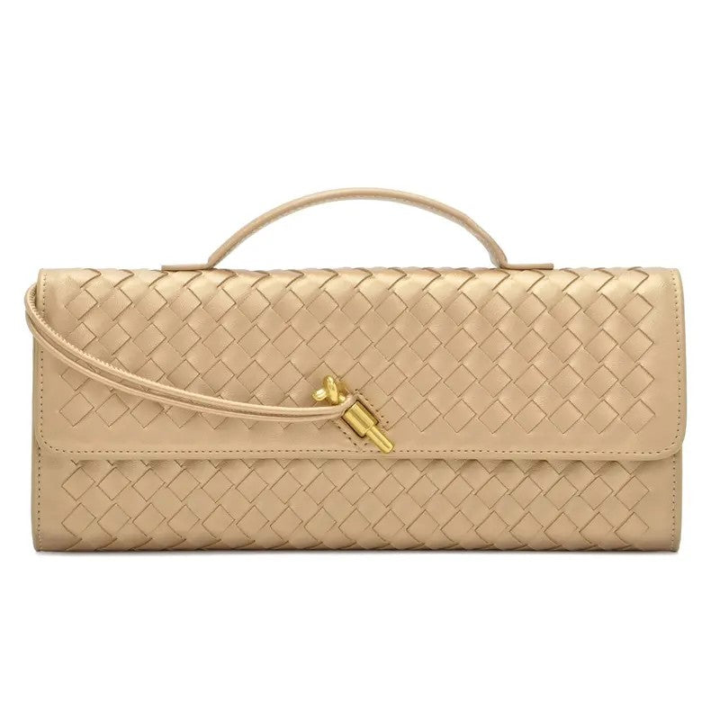 Elegant Woven Leather Evening Clutch