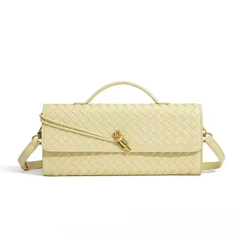 Elegant Woven Leather Evening Clutch