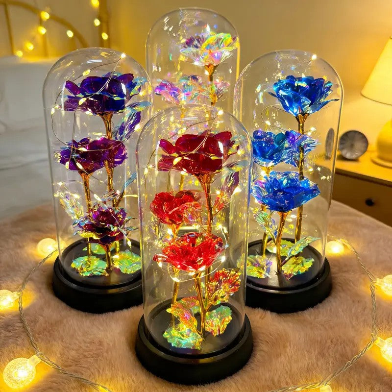 Romantic Illuminated Eternal Rose Display