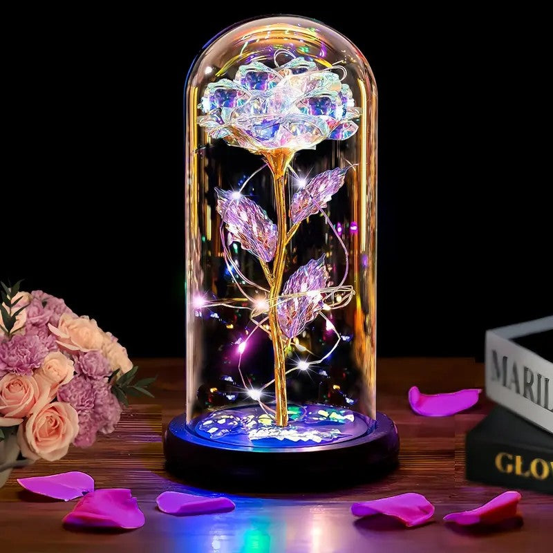 Romantic Illuminated Eternal Rose Display