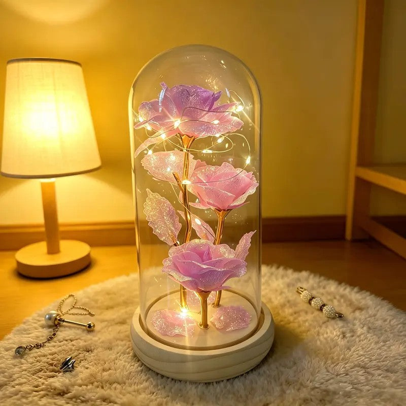 Romantic Illuminated Eternal Rose Display