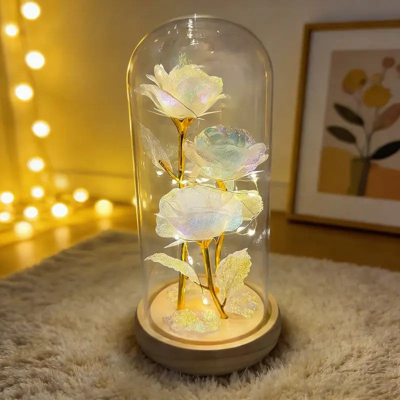Romantic Illuminated Eternal Rose Display