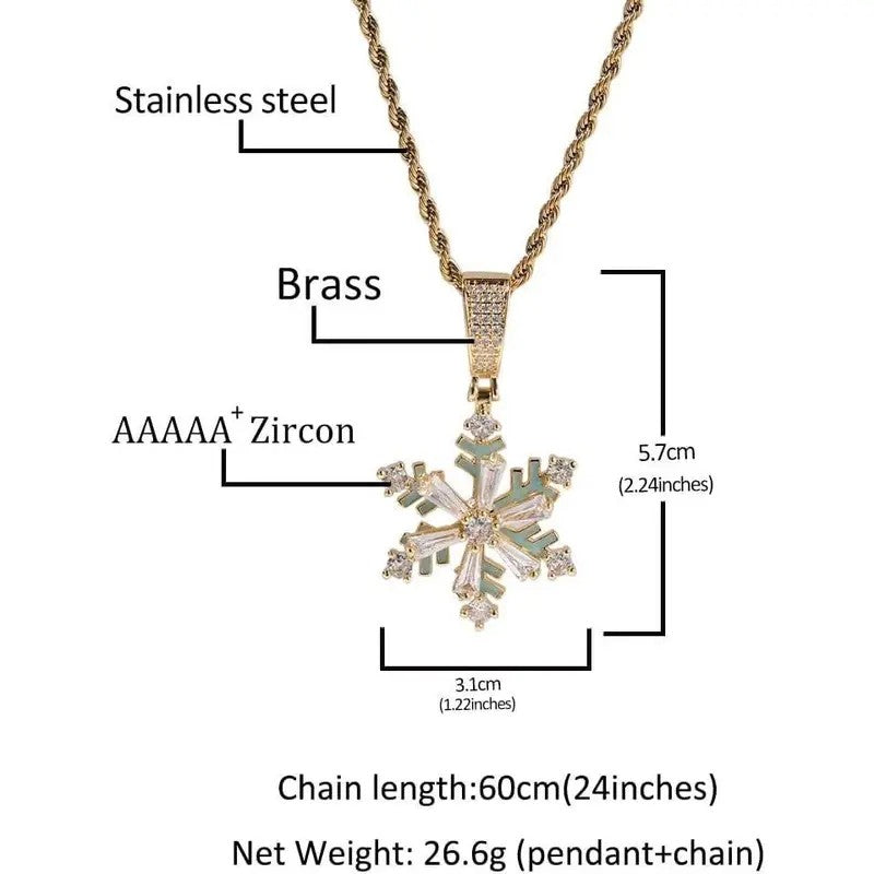 Dainty Blue Enamel Snowflake Choker Necklace