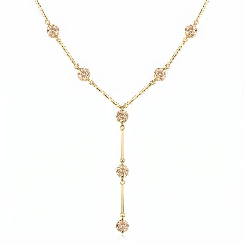 Elegant Purple Zircon Y-Necklace