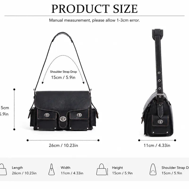 Elegant Turnlock Crossbody Bag