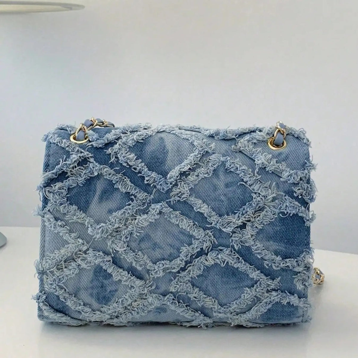 Chic Denim Chain Crossbody Bag