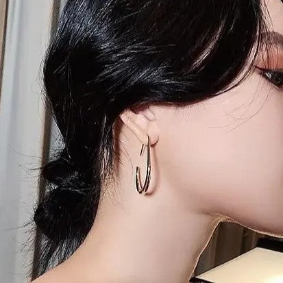 Classy Minimalist Teardrop Open Hoop Earrings