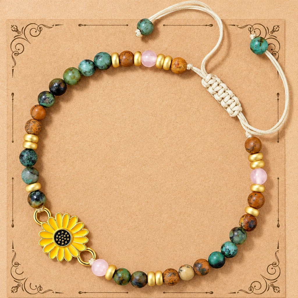Boho Sunflower Bead Bracelet