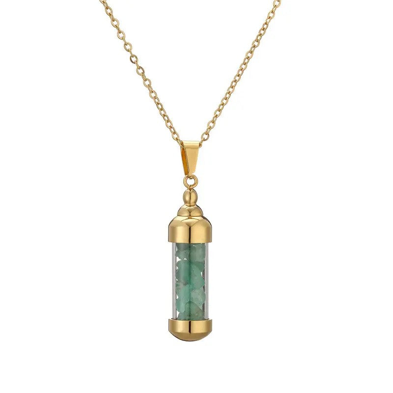 Gothic Crystal Wish Bottle Necklace