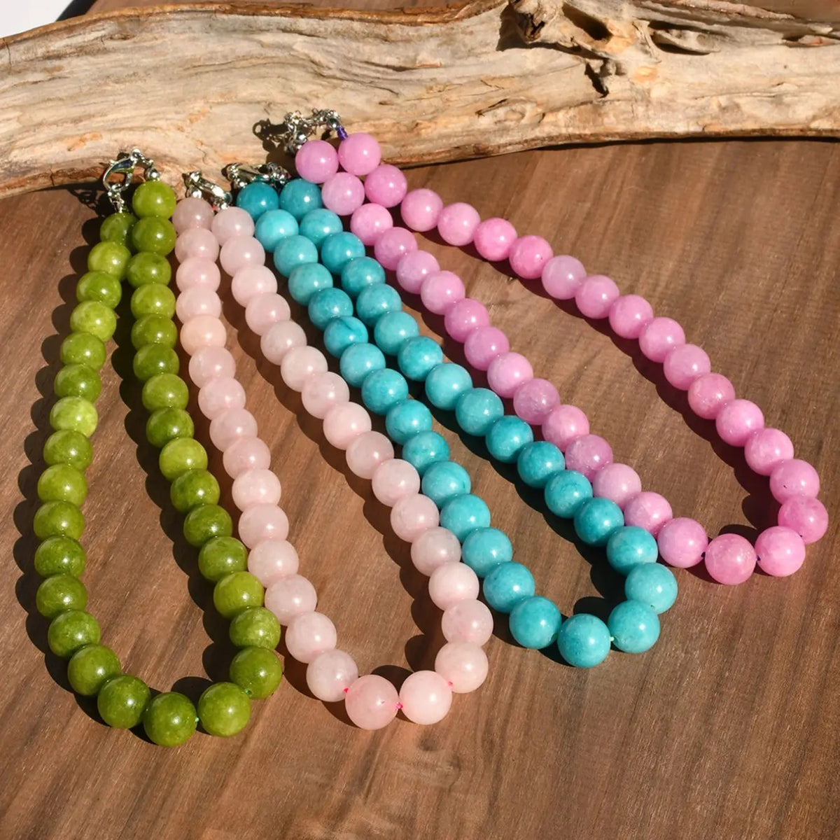 Dainty Peridot Stone Beaded Choker Necklace