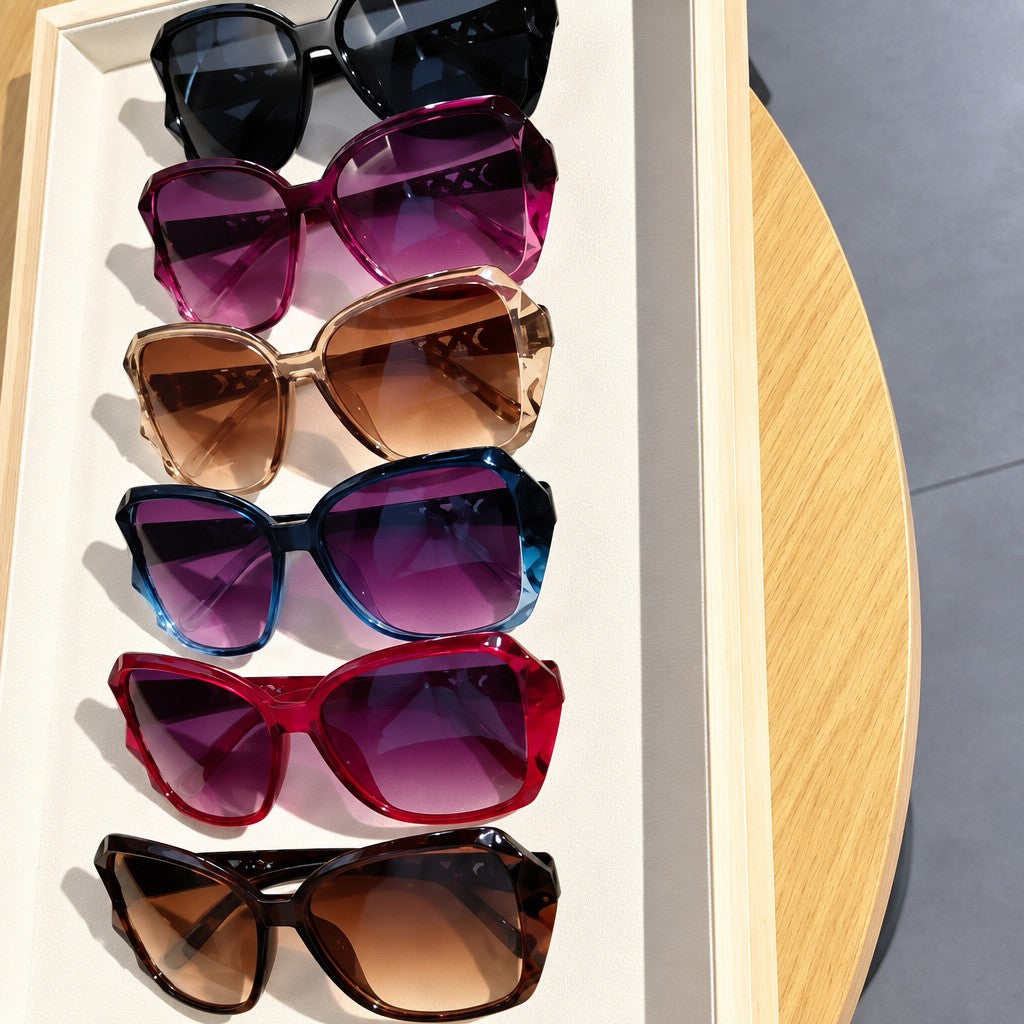 4pc Classy Retro Square Sunglasses Set