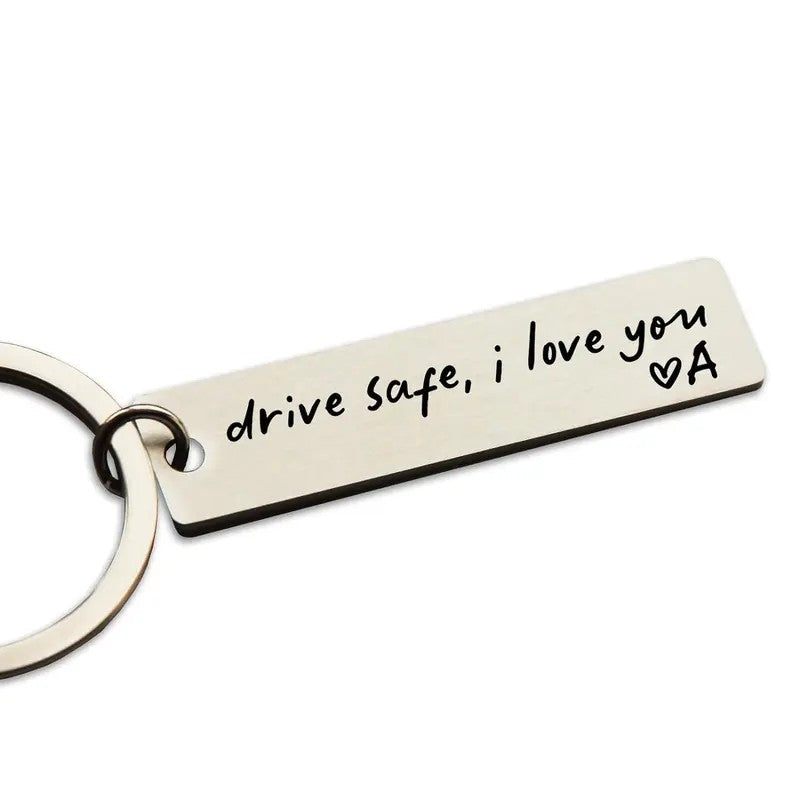 Romantic Drive Safe Rectangular Keychain