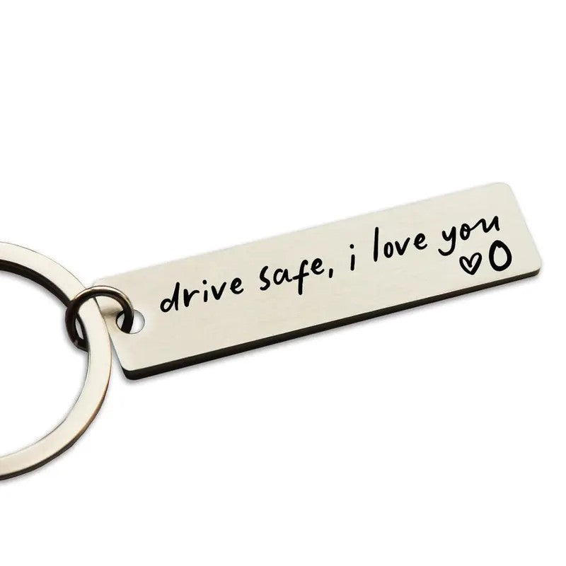 Romantic Drive Safe Rectangular Keychain