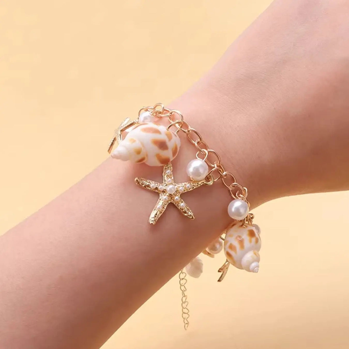 Boho Mixed Shell & Starfish Charm Bracelet