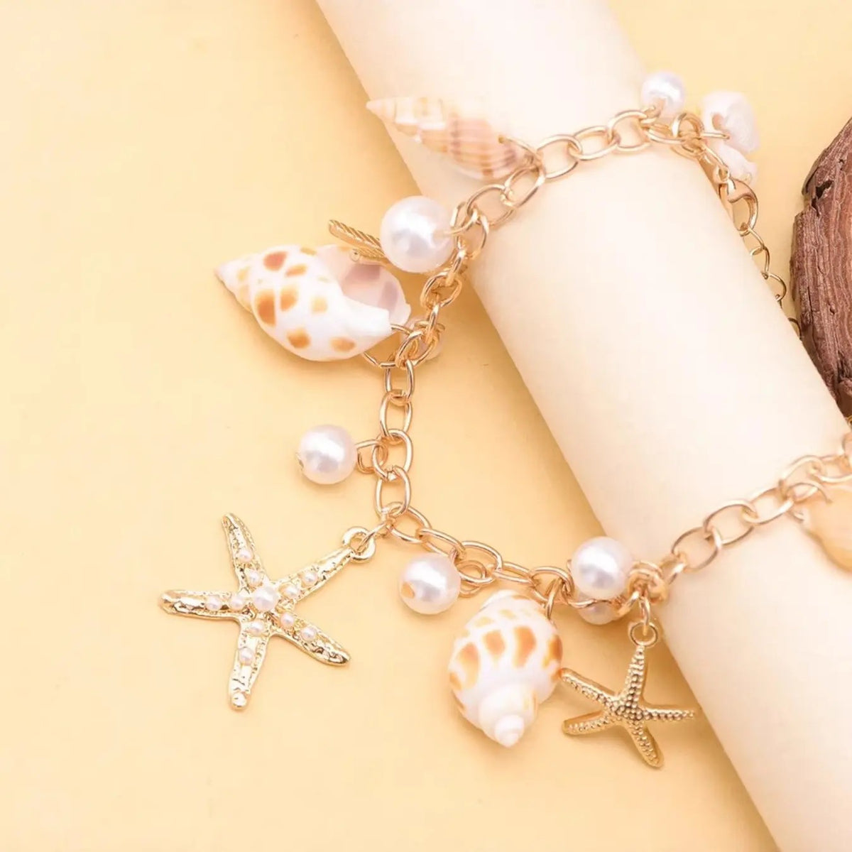 Boho Mixed Shell & Starfish Charm Bracelet