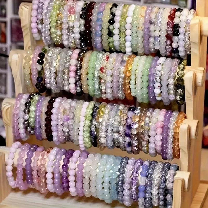 35pc Boho Multicolor Glass Bead Bracelet Set