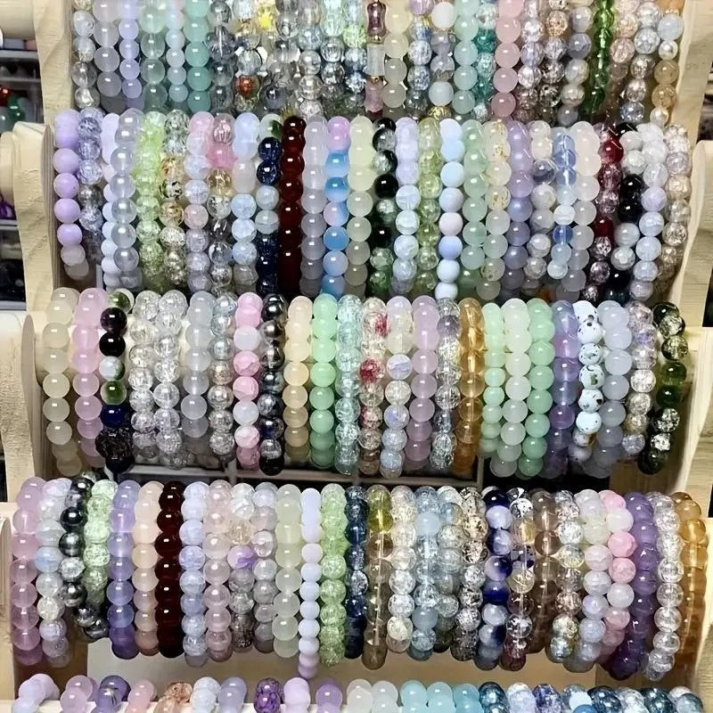 35pc Boho Multicolor Glass Bead Bracelet Set